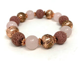 Rose Quartz& Rose Gold Lava Stone | Manifest Love Bracelet