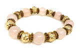 Rose Quartz with Gold Lava Stone | Manifest Love Bracelet