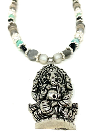 Ganesha in Orgonite | EMF/RF 5G Protection Pendant | Grounding Necklace