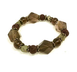 Brown Quartz Grounding Bracelet with Pyrite & Lava Stone | EMF 5G