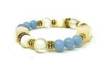 Angelite Power Bracelet with Opal, Quartz, & Mother of Pearl