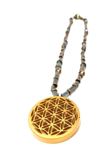 Copper & Orgonite Flower of Life Pendant | EMF 5G | Healing Necklace