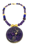 Gold Purple Om Serenity Protection Necklace