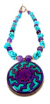Black Sun in Turquoise & Amethyst Creativity Necklace