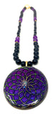 Obsidian Eternal Lotus of Life Pendant | EMF 5G | Healing Necklace